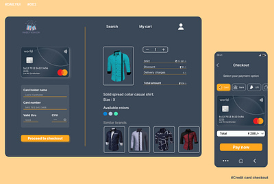 DailyUI, Day 2 - Credit card checkout app creditcardcheckout dailyui dailyuidesignchallenge day2 design desktop figma graphic design iconography learning typography ui