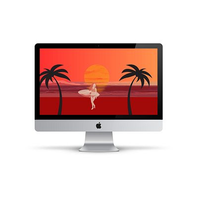 SunSet Beach Wallpaper animation beach design graphic design illustration ocean sunset vector