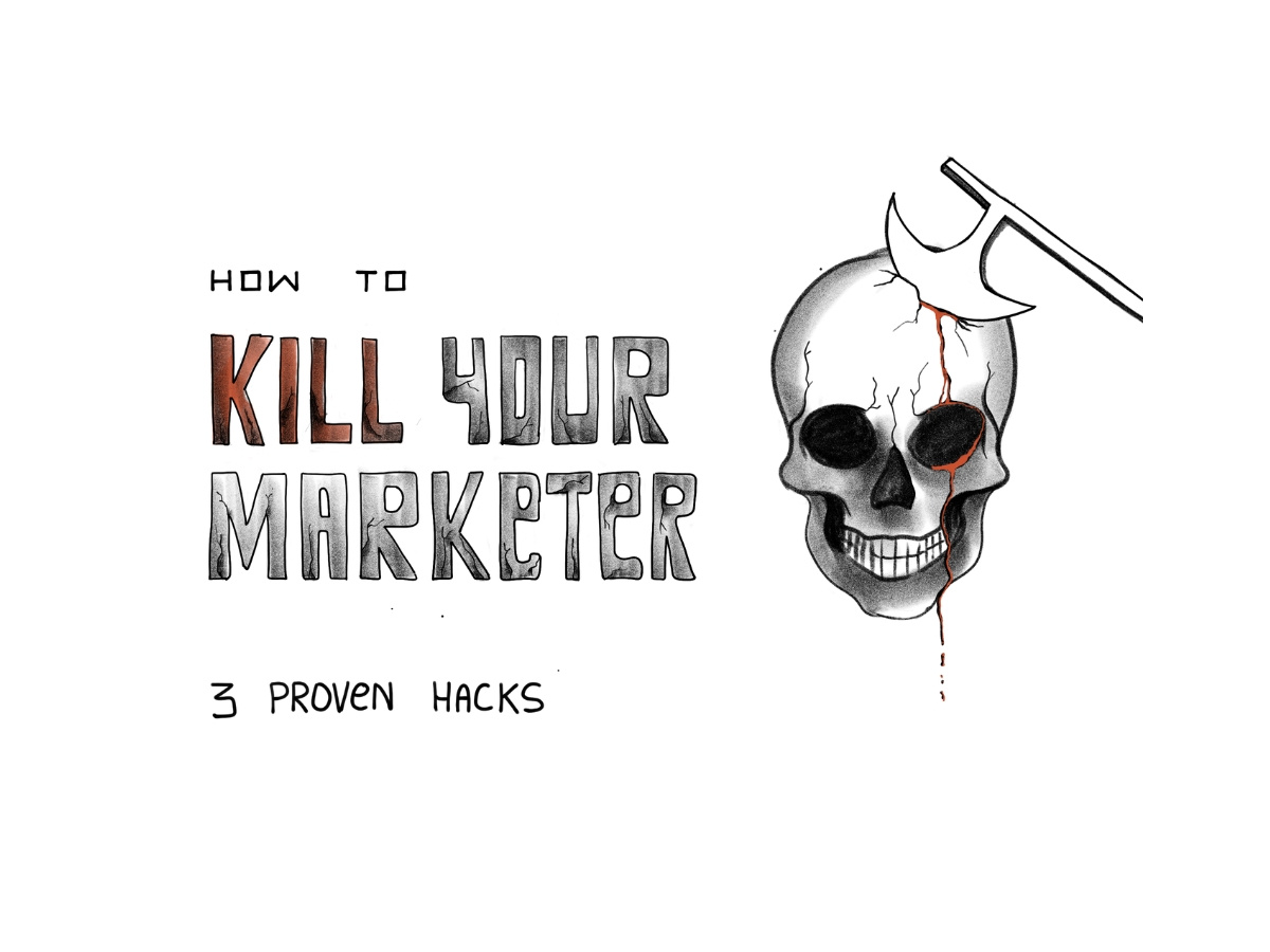 Kill your Marketer branding cartoon design doodle handdrawn illustration marketing