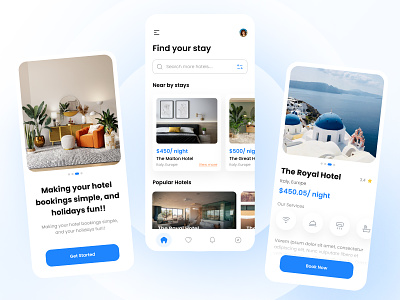 Hotel Booking App application booking booking app ui branding hotel hotel app hotel booking app mobile design online booking app tour app tourism app travel app travel app ui trip ui dsign uiux ux design vacation vacation app