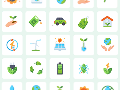 Ecology Icon Set Animation 3d animation branding clean earth ecology flat icon flat illustration graphic design icon icon set illustration logo lottie motion graphics product ui uiux vector website