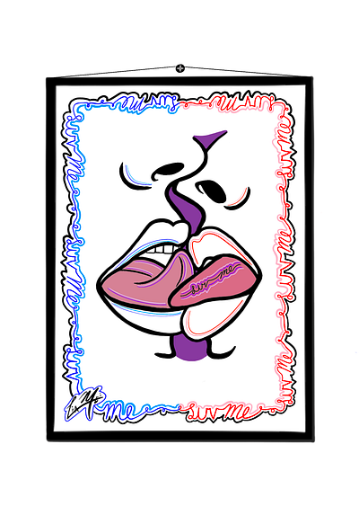 Luv Me & Kiss Me graphic design logo