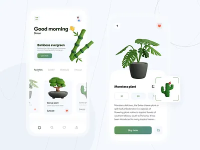 Plant - Green Plant app ( interaction design ) 3d 3d animation after effects animation app arya labs branding design green illustration interaction design logo microinteraction motion motion design motion graphics plant ui animation