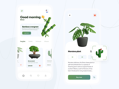 Plant - Green Plant app ( interaction design ) 3d 3d animation after effects animation app arya labs branding design green illustration interaction design logo microinteraction motion motion design motion graphics plant ui animation