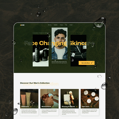 Landing Page for Mens' Skincare Cosmetics cosmetics design landing uae ui uxui website