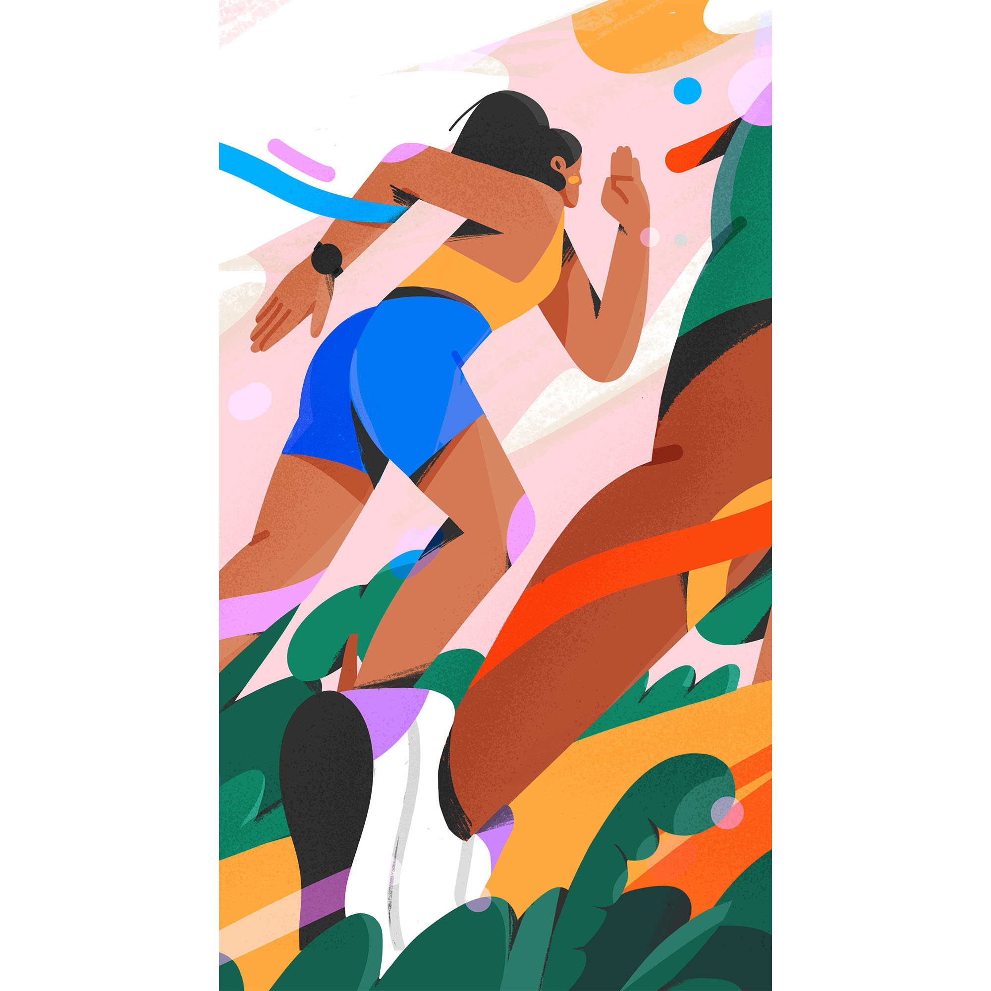 Running Wild colors design girls grain people run sports spring textures woman