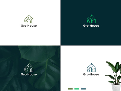 Gro House Logo Design (Unused Project) branding design graphic design graphicsdesign gro house logo design home house logo leaf logo leaf logo design logo logo design logo house logodesign nature home nature house
