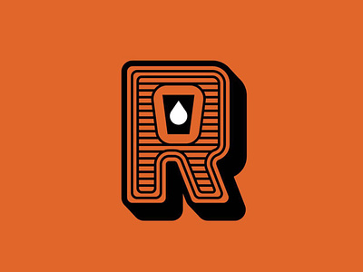 Ridgeline Brewing Icon beer branding design factory graphic design icon illustration logo orange r typography vector vintage