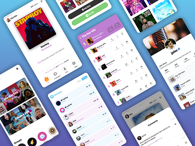 Live-streaming and music sharing app android app app design design live streaming live streaming music mobile mobile app music music app music lovers social app ui