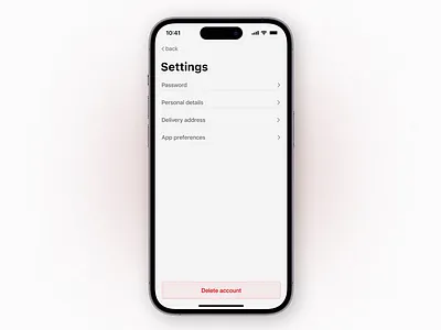 Settings Screen app application clean concept daily ui dailyui design interface light light mode minimal minimalist mobile setting settings settings screen ui ui design uidesign user interface