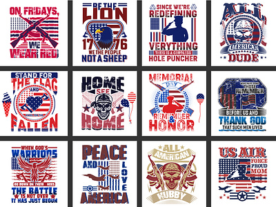 Memorial day t shirt design bundle branding celebrate design graphic design hollween t shirt design memorial day mordan t shirt design shirt design typography vateran