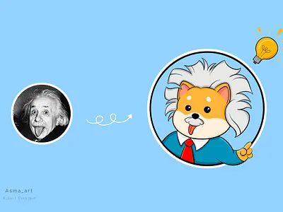 Funny Albert Einstein albert einstein cutelogo dogecoin dogemascot doglogo dogmascot einstein einsteindog einsteinlogo funnydog funnydoglogo funnymascot logo mascot mascotlogo olddog smartdog smartdoglogo whitehair whithairdog