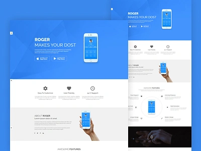 Multipurpose Landing Page Template - Roger bootstrap html5 responsive software html template software landing page