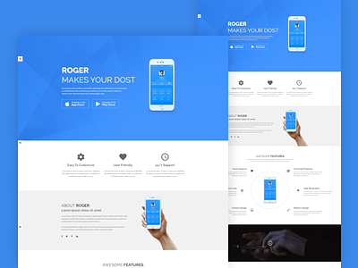 Multipurpose Landing Page Template - Roger bootstrap html5 responsive software html template software landing page