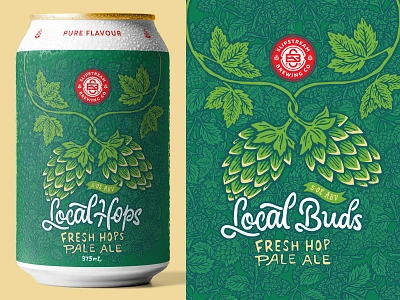 Beer Can with Hops beer branding can design corporate identity design hops illustration label design lettering logo logo design matt vergotis verg