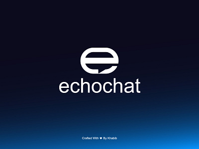 ecochat logo design - chat/ message/ communication/ letter e branding chat ecommerce logo designer logodesign message text