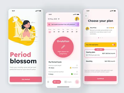 Period Blossom animation branding graphic design logo ui