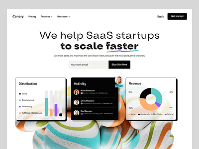 SaaS Startup Landing Page Design analytics business crm data design enterprise homepage landing page saas software website startup ui uxui web webdesign webflow webpage