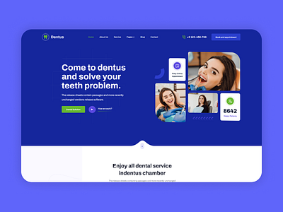 Dentus - Dentist Website Template business clinic website cms dental clinic dentist doctor ecommerce health hospital medical medical services modern template professional website seo friendly small business webflow template