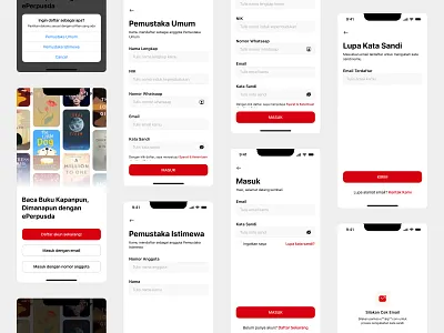 ePerpusda - Authentication app app product book book novel online book read book store design e book e library library online reading books ui ux