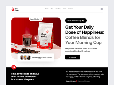 1790 Coffee - Redesign Homepage bold clean creative daily ui design interface shop store ui uitrends ux web web design website