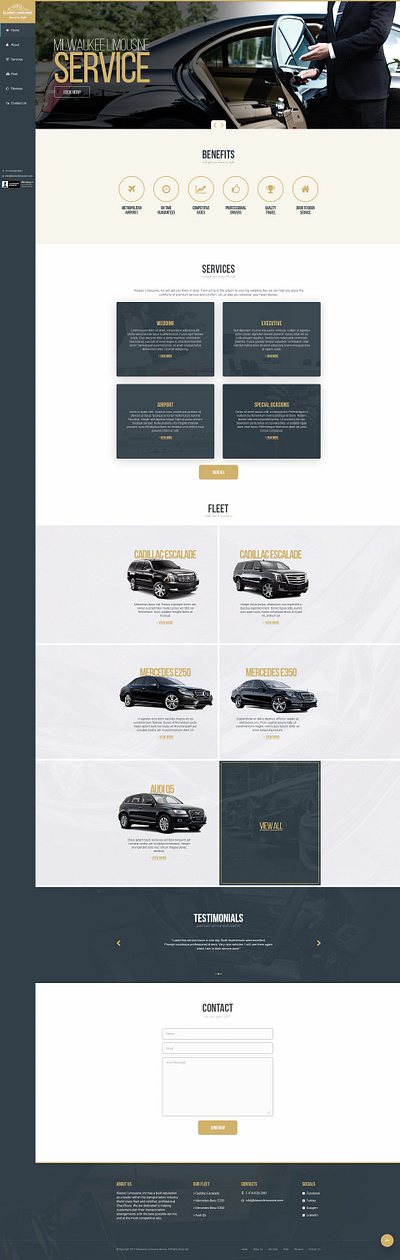 Limousine & Chauffeur Services Website Design branding chauffeur creative landing page limousine simple site ui ux website