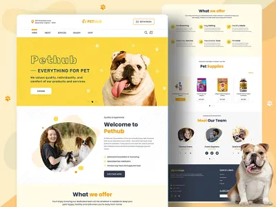 Pet Care Website animals care cat dog ecommerce home page landing pgae pet pet care pet doctor pet ffod pet health pet lovers vet web design web page website design