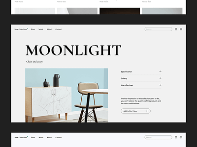 Minimal Product page - Visual Design clean creative design ecommerce furniture inspiration minimal modern product page shop trend typography ui ux website white space