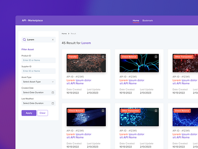 API Marketplace - Search Result Exploration banking api marketplace browse digital banking api marketplace financial api marketplace open banking api marketplace payment gateway api marketplace search search result transaction api marketplace ui ux