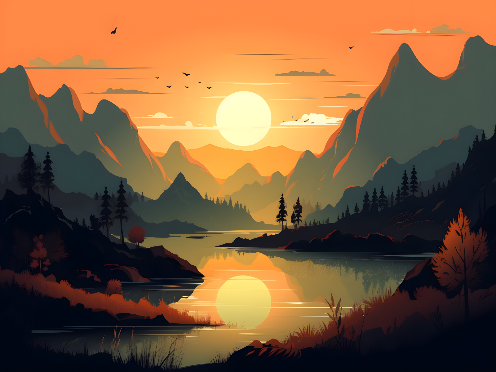 Landscape Vector Colorful by It's Grit on Dribbble