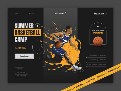 Basketball School Landing Page basketball concept landing ui uiux ux webdesign website