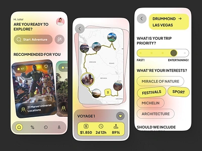 Trip to Voyage - travel to adventure transformation mobile app adventure design interaction light logistic mobile mobile app modern travel trip ui ux
