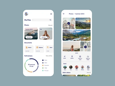 Files bottom sheet documents files folder gb memory mobile design mobile memory photos send songs space storage ui ui ux ux videos