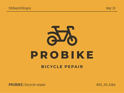 PROBIKE bicycle bike branding line logo repair