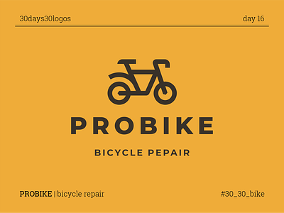PROBIKE bicycle bike branding line logo repair