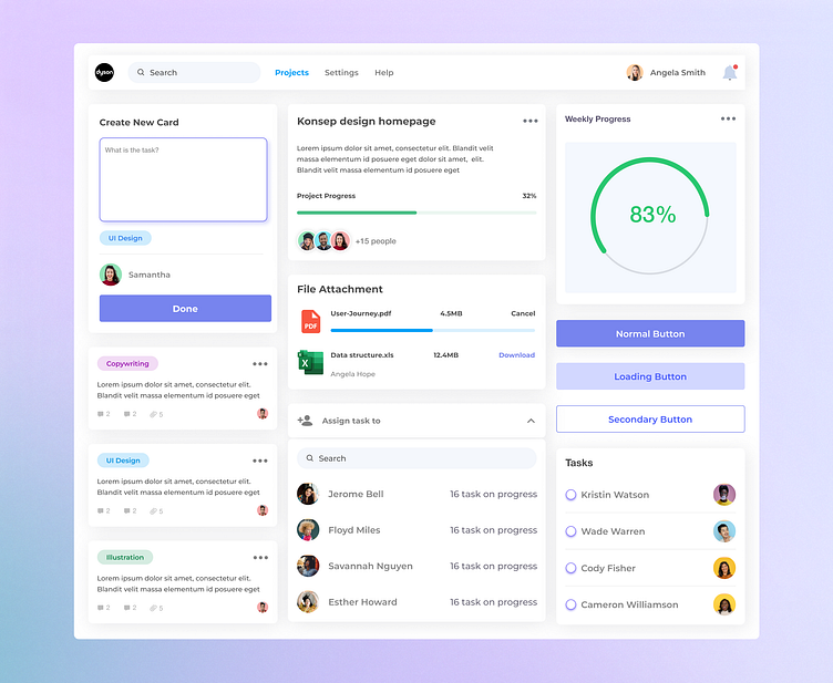 Task Management Dashboard by Utkarsh Jaiswal on Dribbble