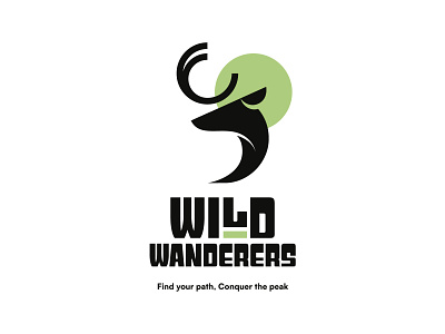 Wild Wanderers Logo Design Concept branding concept deer logo design illustration logo minimal trekking logo wanderers logo