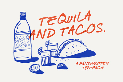 Tequila and Tacos Font book casual diary font fonts food fresh handwriting handwritten journal menu natural notes organic recipe sticky note type typface typography writing