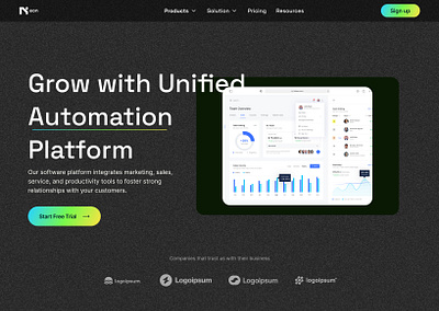 Landing page for Automation tool design landing page ui ui ux ui design uidesign ux