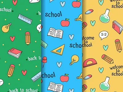 Back to school pattern collection 3d animation branding bundle new year digital design graphic design illustration logo motion graphics thanksgiving svg