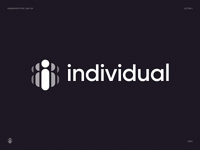 I for Individual. 36 Days of Type. Day 09 36 days of type branding career employee evolution gradient health hr human icon identity job lettering logo marketplace medtech person