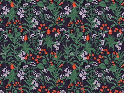 Tropical flowers decorative design floral pattern seamless simple surface design texture tropical