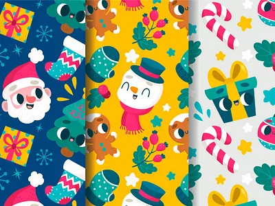 Hand drawn christmas pattern collection animation branding bundle new year digital design graphic design illustration logo thanksgiving svg vector