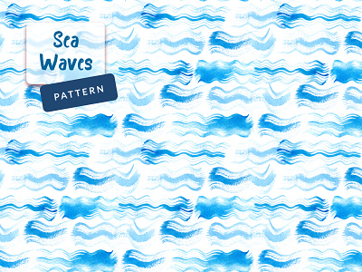 Sea Waves Pattern blue design graphic design illustration pattern pattern design sea sea waves seamless pattern