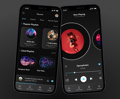 Mobile App Design : Android iOS ux ui designer app app design apps cd player dailyui dark theme music music music app music player music ui song song app song app homepage spotify app ui ux
