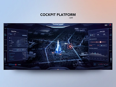 Cockpit Platform x FUI 3d blender city city visualization dark mode data data visualization fui hud interface technology ui uiux ux web website