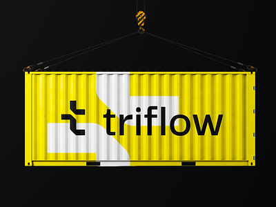 triflow black industrial industry logo triflow typography warehouse yello