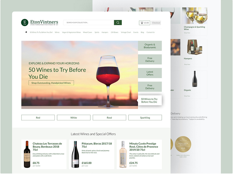 Eton Vintners brand dailyui design graphic design ui uidesign ux vector web website