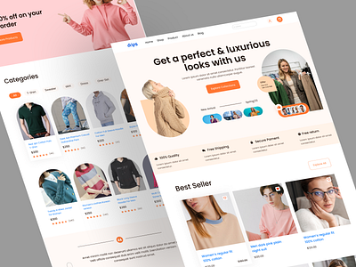 Fashion website ecommerce ecommerce landing page fashion fashion website landing page shopping website