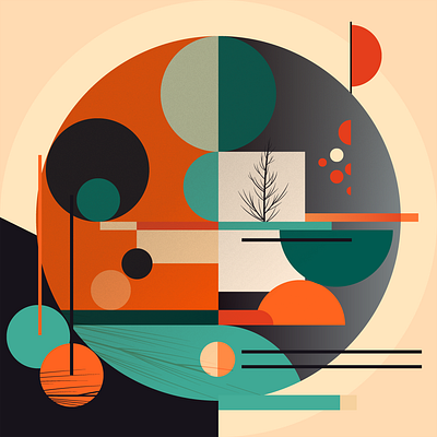 Ø+Δ: WORLD EARTH DAY 2023 abstract background bauhaus circle day design digital earth earthy graphic design green illustration lines modern natural nature orange textured tree world